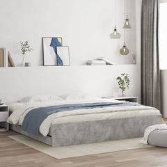 Bed Frame with Drawers without Mattress 160x200 cm Concrete grey