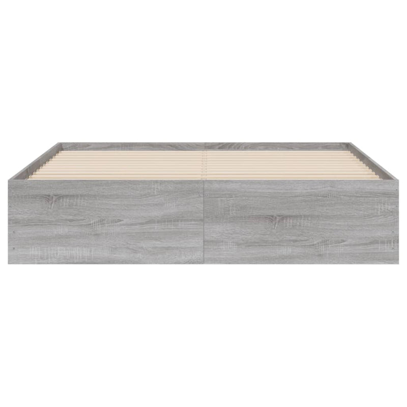 Bed Frame with Drawers Grey Sonoma 150x200 cm King Size Engineered Wood