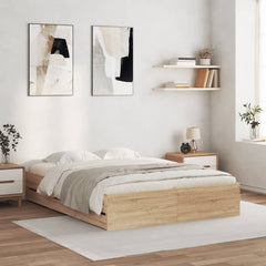 Bed Frame with Drawers without Mattress 140x200 cm Sonoma oak