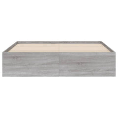 Bed Frame with Drawers without Mattress 140x200 cm Grey sonoma