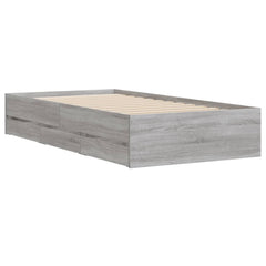 Bed Frame with Drawers without Mattress 90x200 cm Grey sonoma