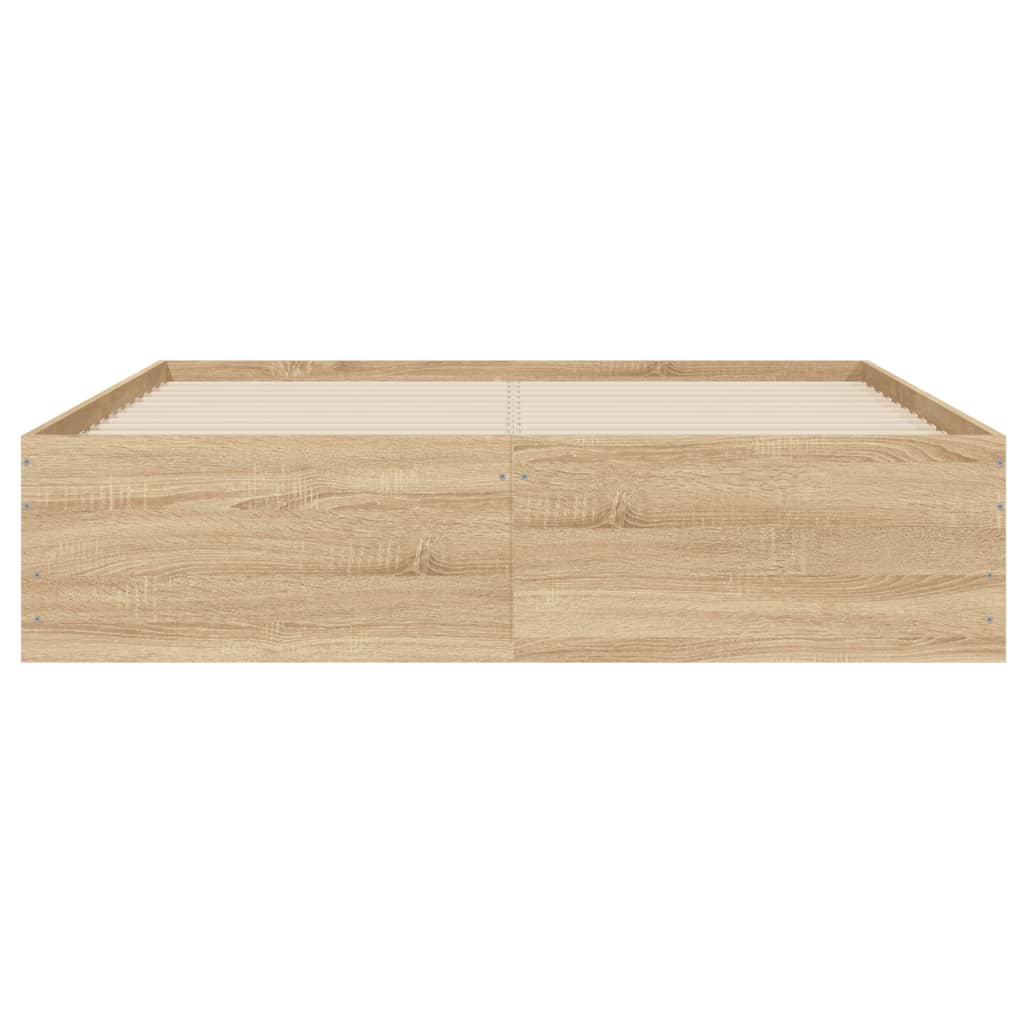 Bed Frame with Drawers without Mattress 135x190 cm Sonoma oak