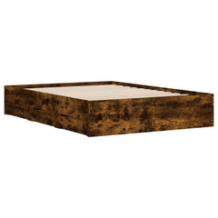 Bed Frame with Drawers without Mattress 120x190 cm Smoked oak