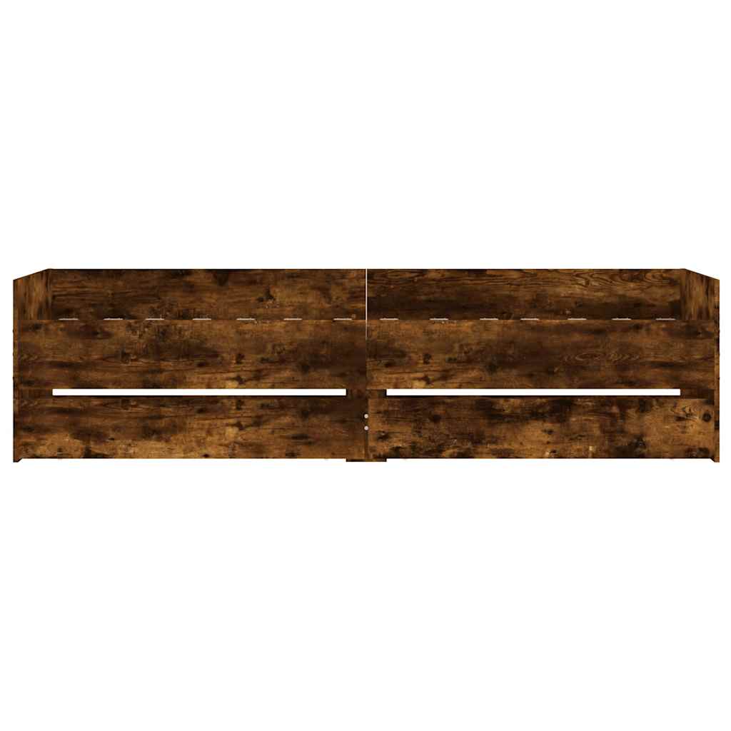 Bed Frame with Drawers without Mattress 100x200 cm Smoked oak