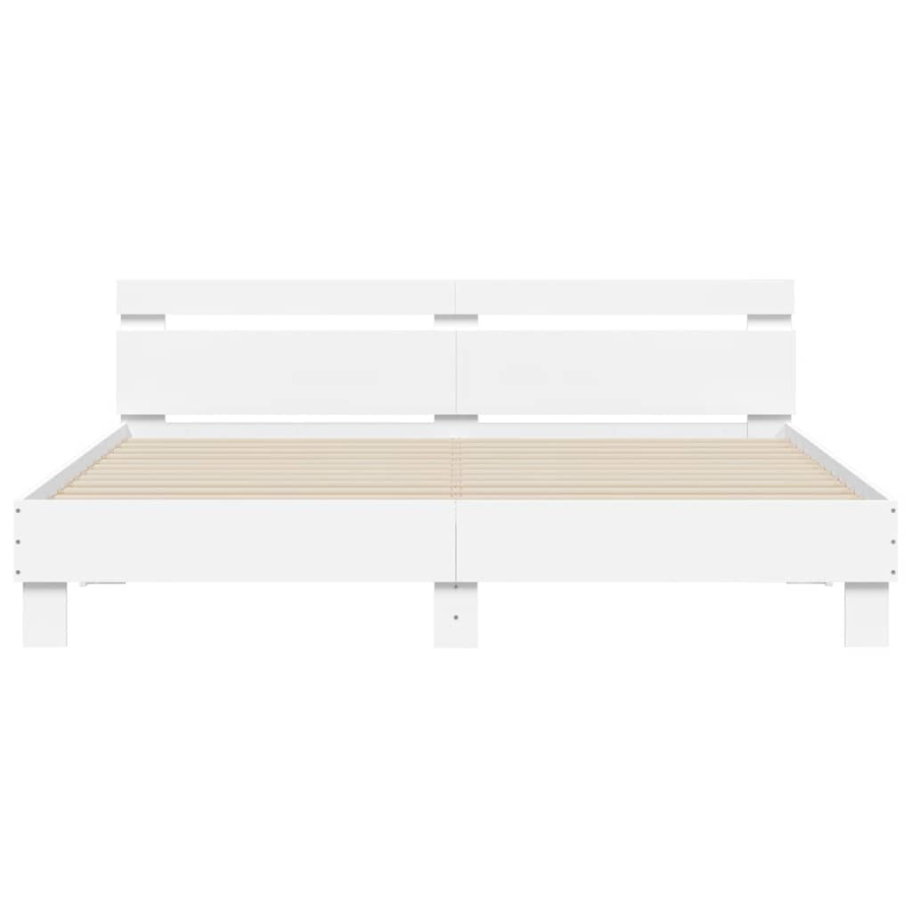 Bed Frame without Mattress 200x200 cm White