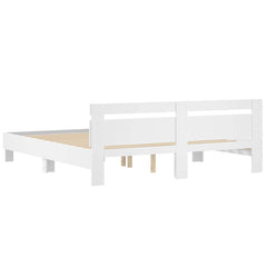 Bed Frame without Mattress 200x200 cm White