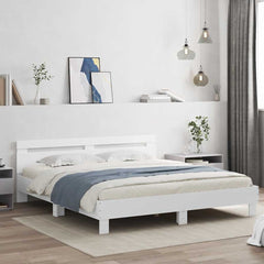 Bed Frame without Mattress 200x200 cm White