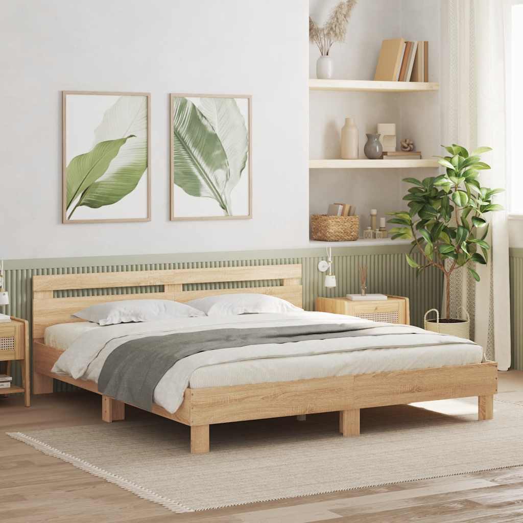Bed Frame without Mattress 200x200 cm Sonoma oak