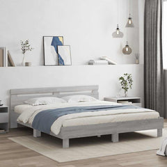 Bed Frame without Mattress 200x200 cm Grey sonoma