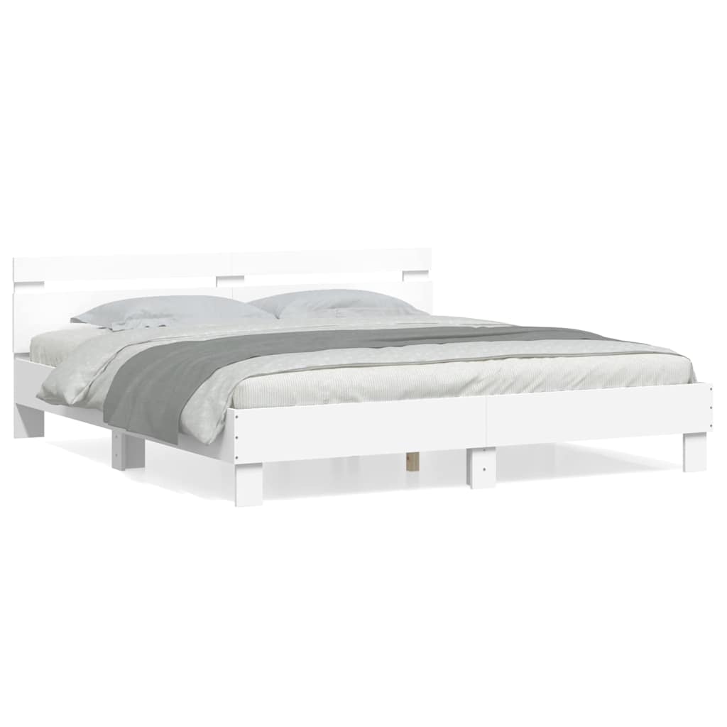 Bed Frame without Mattress 180x200 cm White