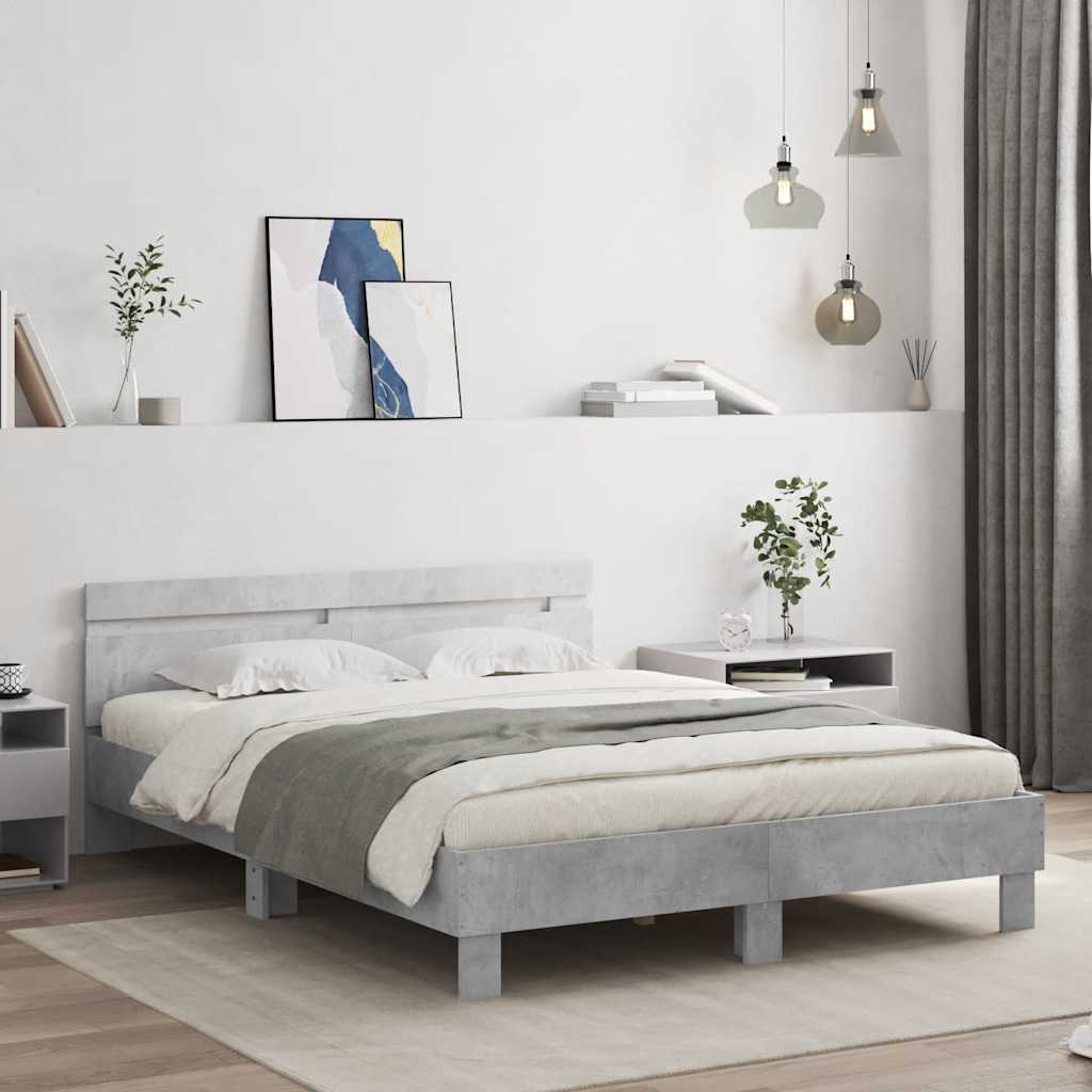 Bed Frame without Mattress Concrete grey