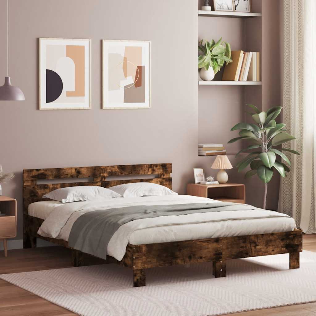 Bed Frame without Mattress Smoked oak