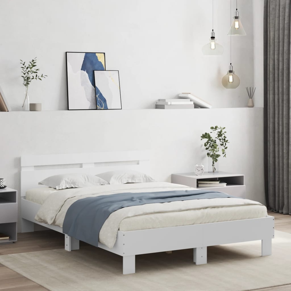 Bed Frame without Mattress 135x190 cm White