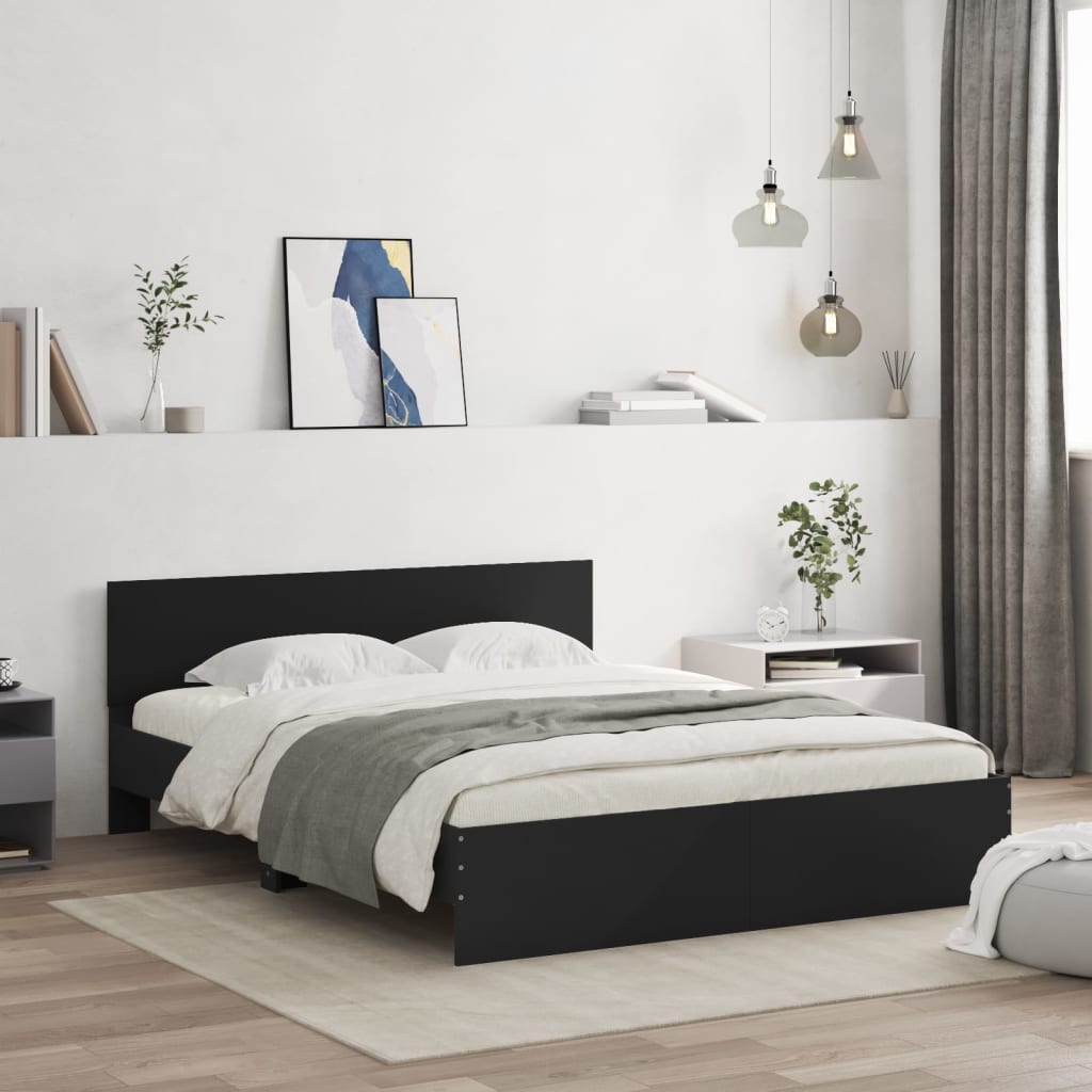 Bed Frame without Mattress Black 150 x 200 cm