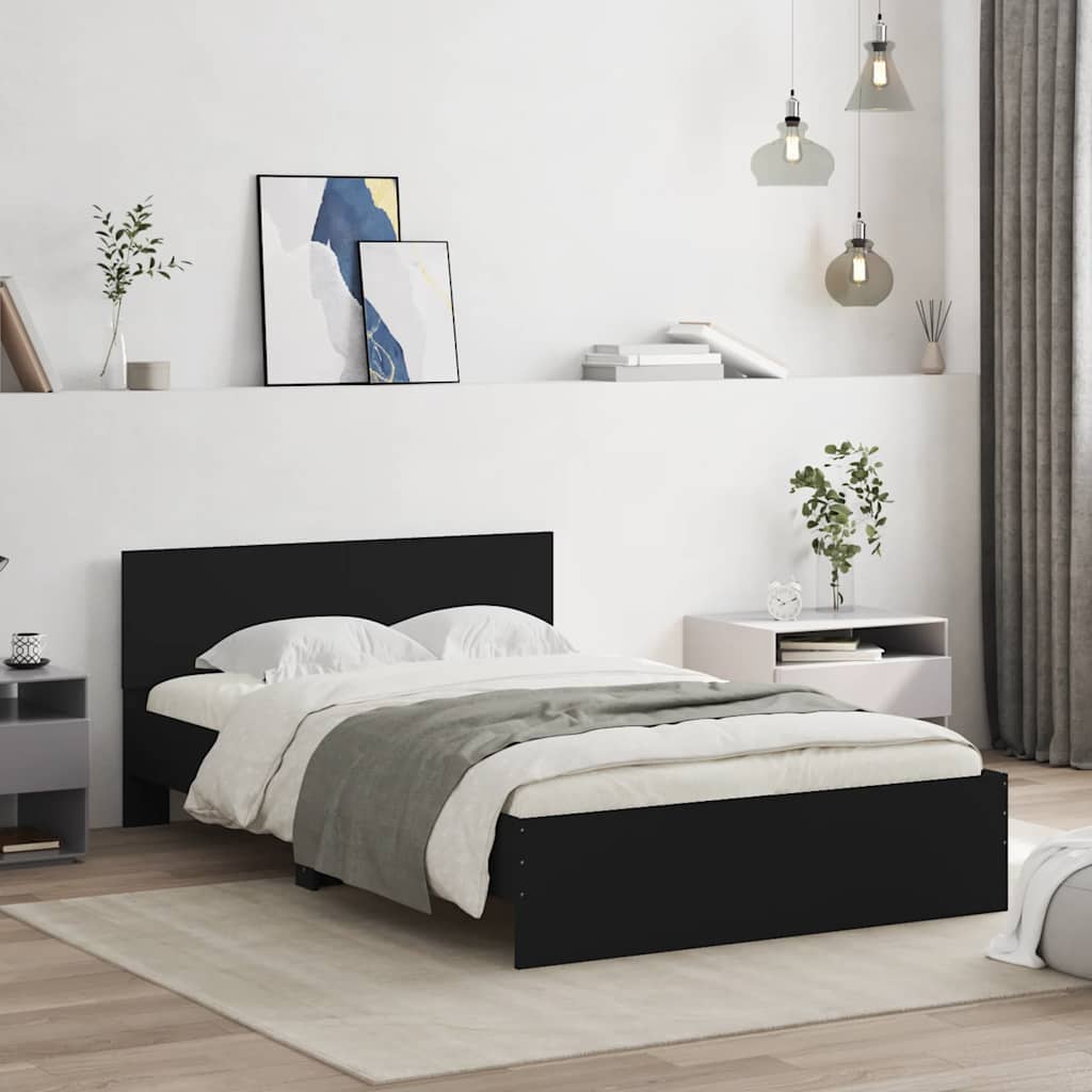 Bed Frame without Mattress Black 120 x 190 cm