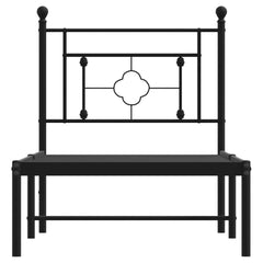 vidaXL Metal Bed Frame without Mattress with Headboard Black 75x190cm 5