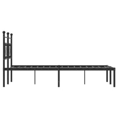 vidaXL Metal Bed Frame without Mattress with Headboard Black 120x200cm 6