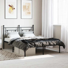 vidaXL Metal Bed Frame without Mattress With headboard Black