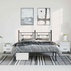 vidaXL Metal Bed Frame without Mattress with Headboard Black 150x200cm 3