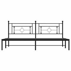 vidaXL Metal Bed Frame without Mattress with Headboard Black 193x203cm 5