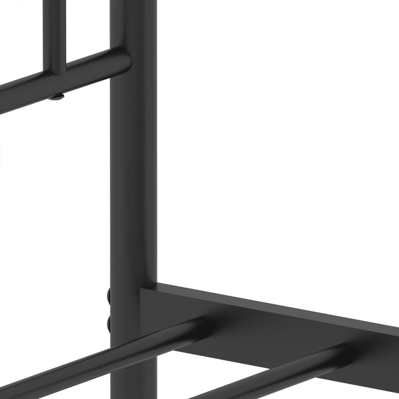 Metal Bed Frame with Headboard and Footboard Black 90x190 cm Single