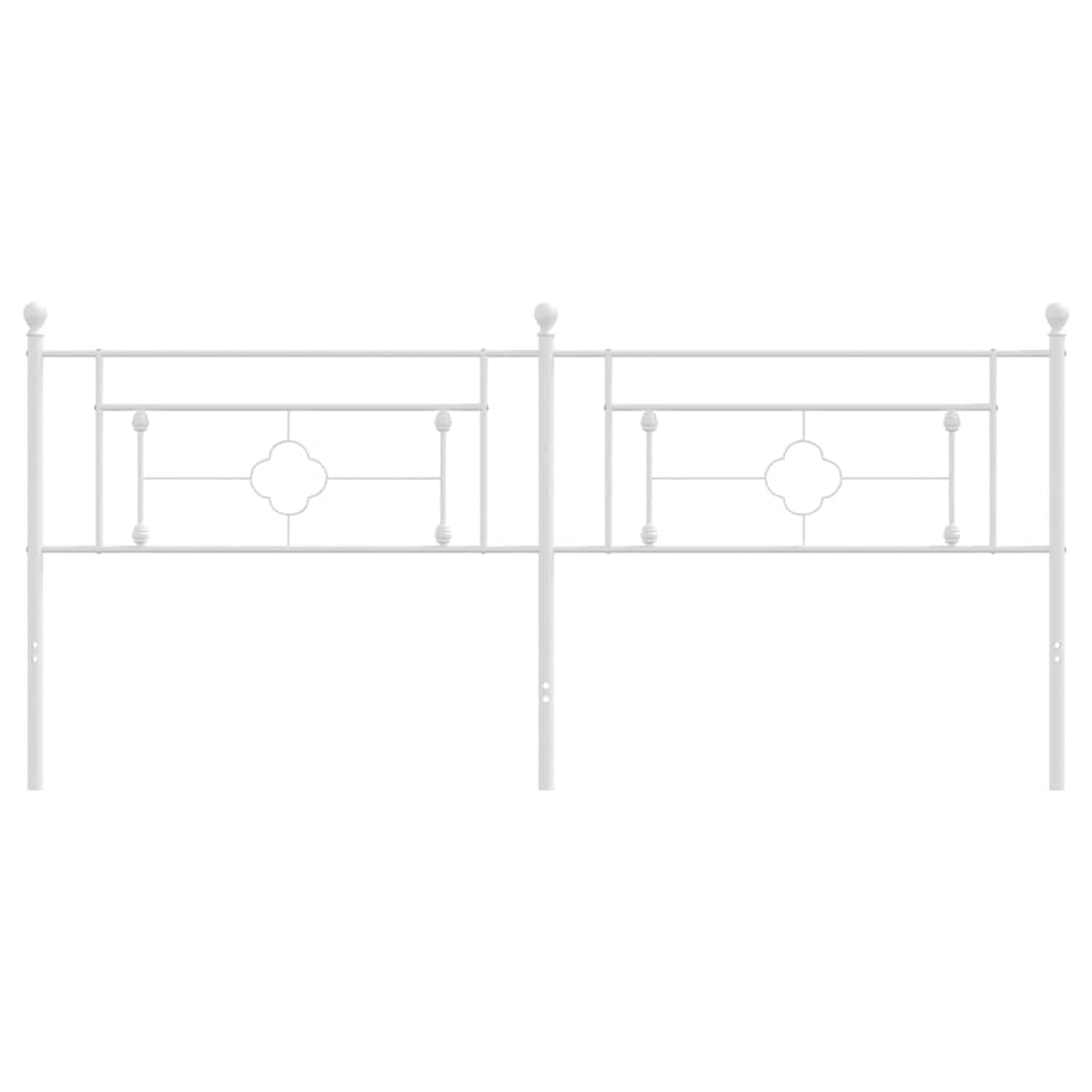 vidaXL Metal Replace Headboard White 193 cm 3