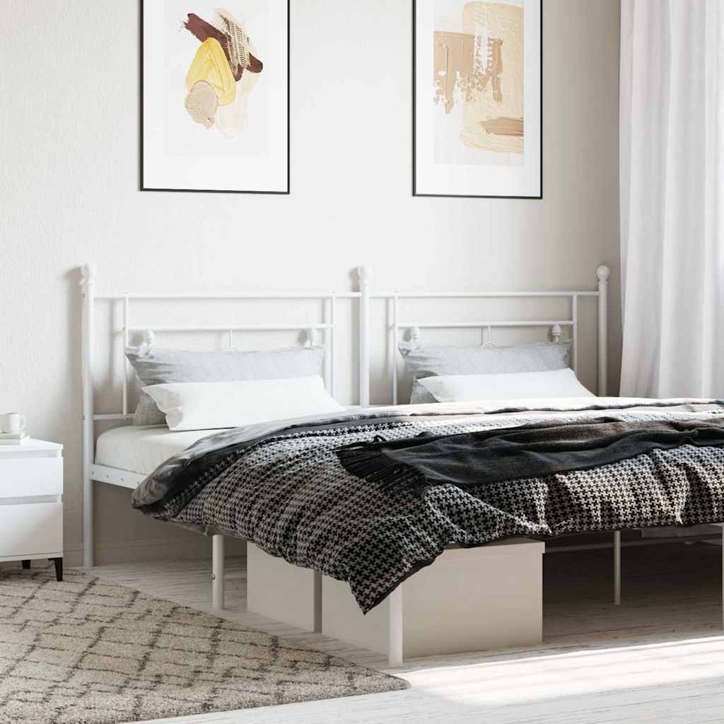 vidaXL Metal Replace Headboard White 193 cm 1