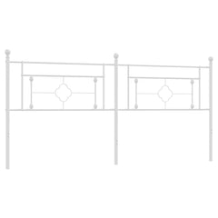 vidaXL Metal Replace Headboard White 200 cm 2