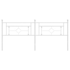 vidaXL Metal Replace Headboard White 200 cm 3