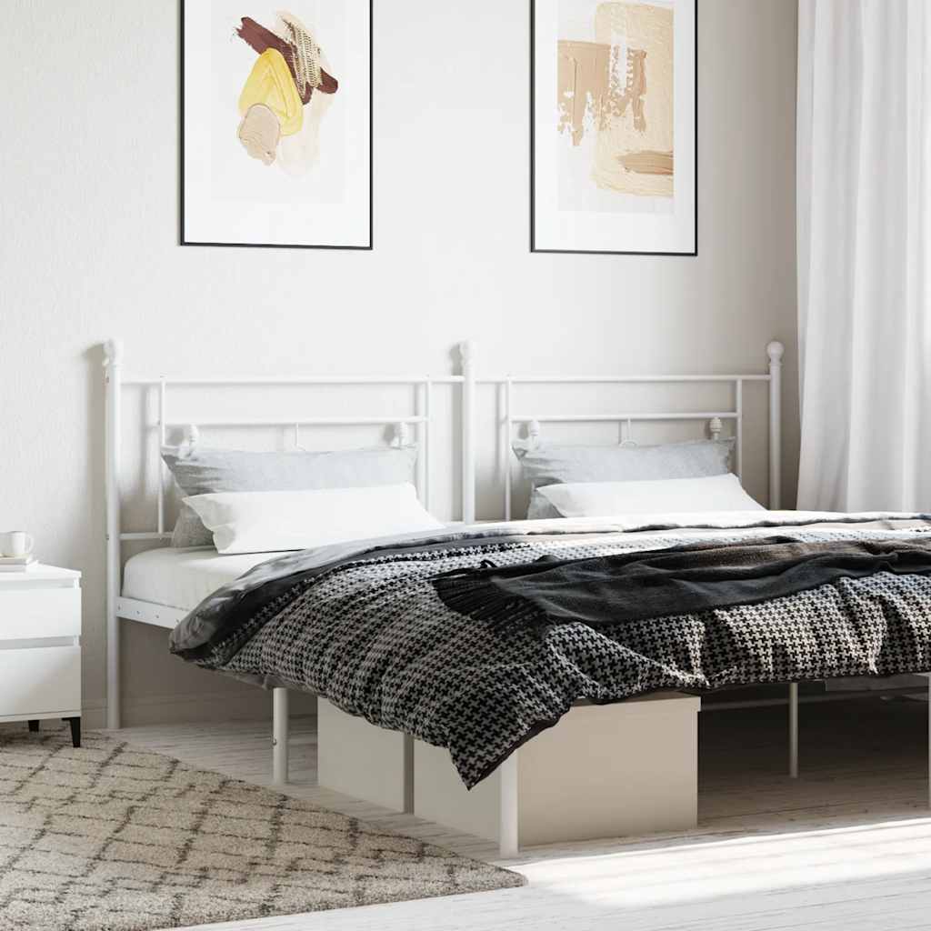 vidaXL Metal Replace Headboard White 200 cm 1