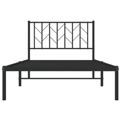 vidaXL Metal Bed Frame without Mattress with Headboard Black 100x190cm 5