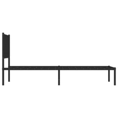 Metal Bed Frame without Mattress with Headboard Black 100 cm 190 cm