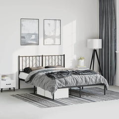 Metal Bed Frame without Mattress Headboard Black