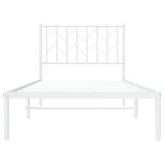 vidaXL Metal Bed Frame without Mattress with Headboard White 90x200cm 5