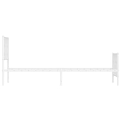 vidaXL Metal Bed Frame without Mattress with Footboard White 80x200cm 5