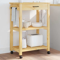 Kitchen Trolley MONZA Solid Wood Pine Brown 60 x 40 x 88.5 cm