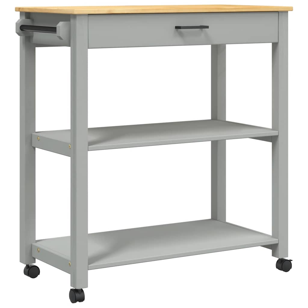 Kitchen Trolley MONZA Solid Wood Pine Grey 84 x 40 x 88.5 cm