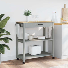 Kitchen Trolley MONZA Solid Wood Pine Grey 84 x 40 x 88.5 cm