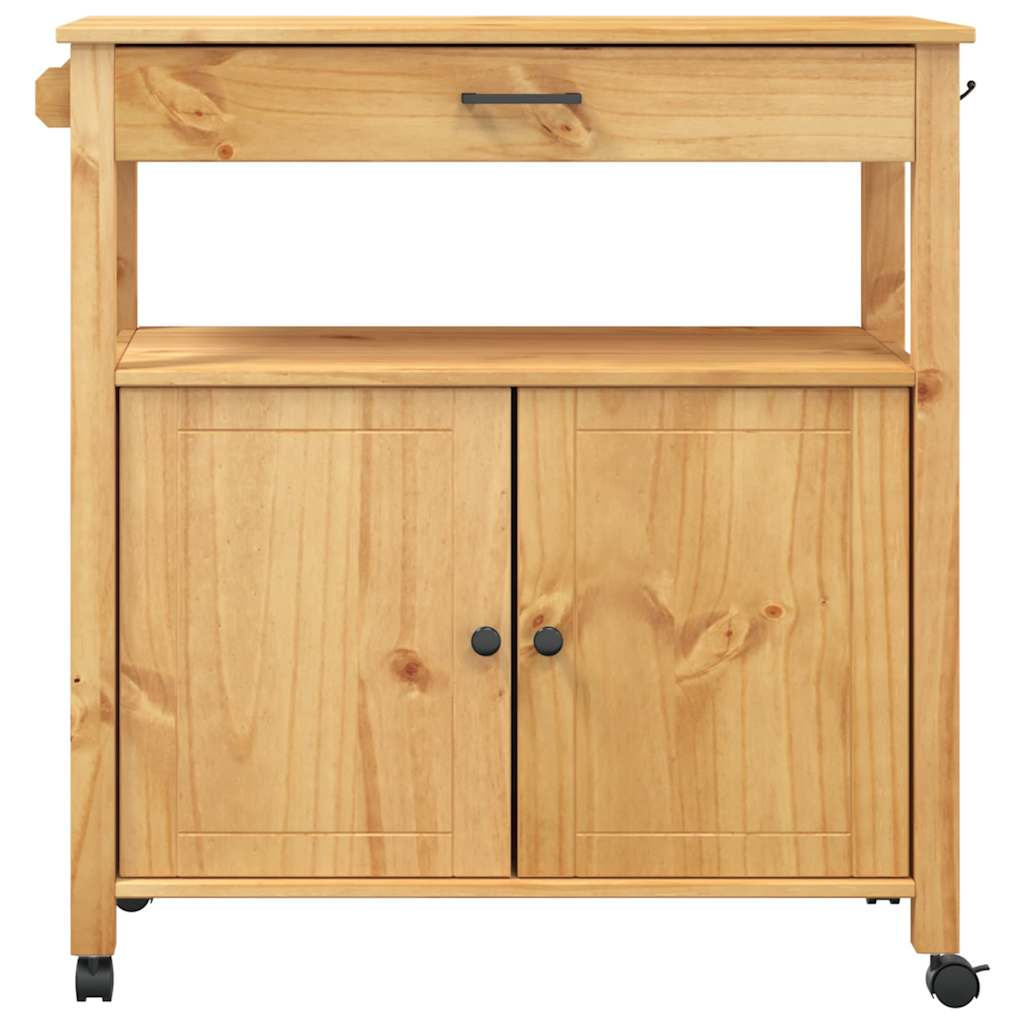 Kitchen Trolley "MONZA" 60x40x88,5 cm Solid Wood Pine Brown 84 x 40 x 88.5 cm