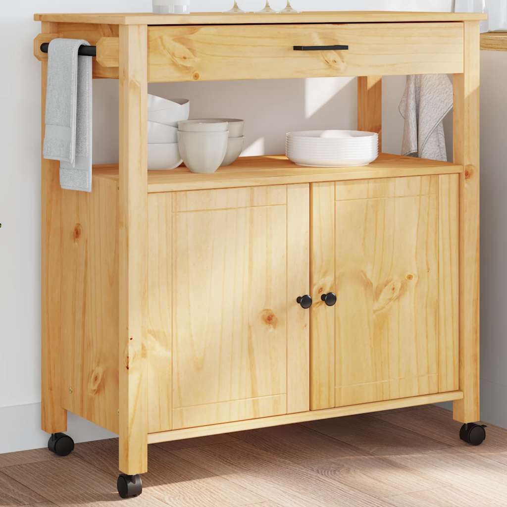 Kitchen Trolley "MONZA" 60x40x88,5 cm Solid Wood Pine Brown 84 x 40 x 88.5 cm