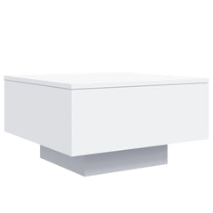 vidaXL Coffee Table with LED Lights White 55x55x31 cm 3