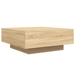vidaXL Coffee Table with LED Lights Sonoma Oak 80x80x31 cm 3