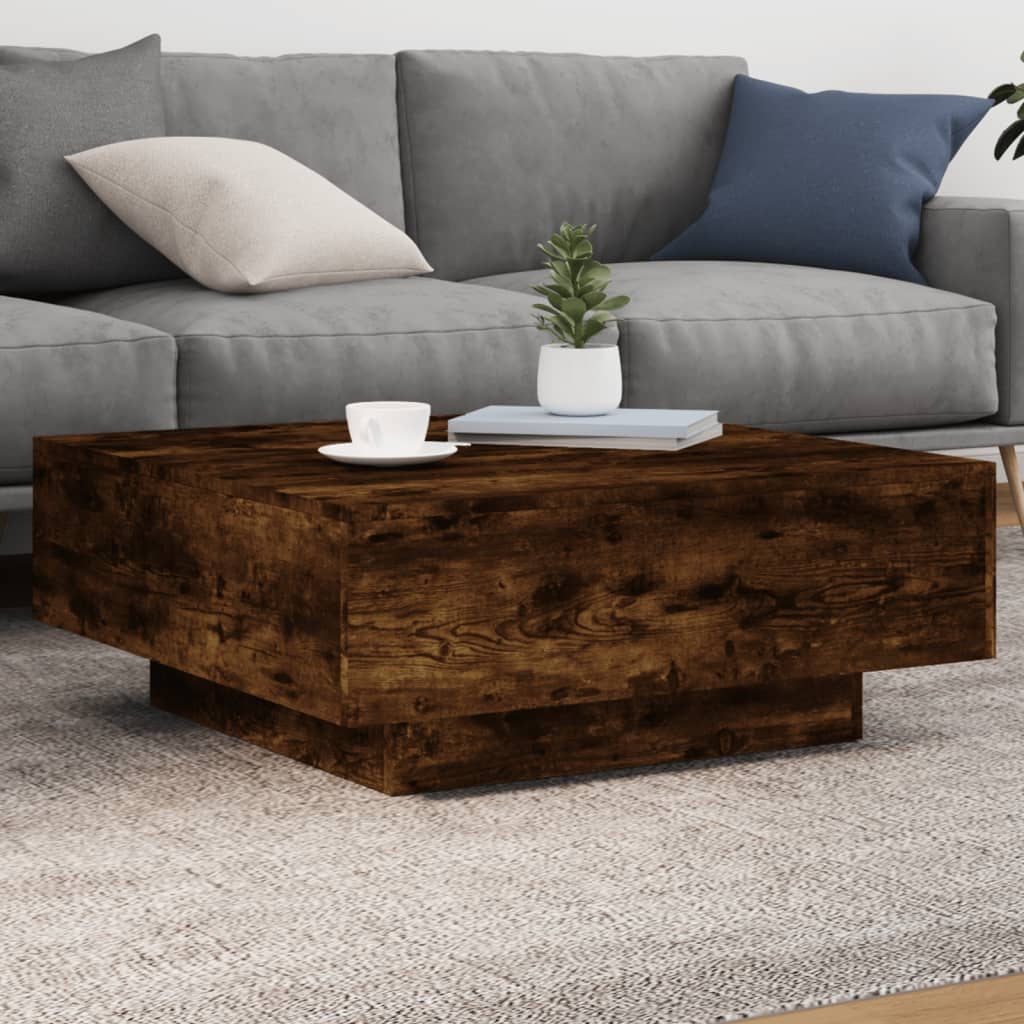 vidaXL Coffee Table with LED Lights 80x80x31 cm