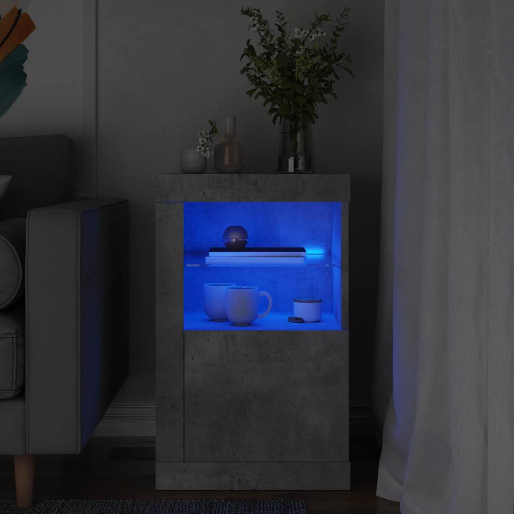 vidaXL Side Cabinet with LED Lights Engineered Wood