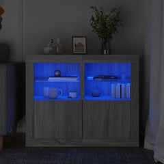 vidaXL Side Cabinet with LED Lights Engineered Wood