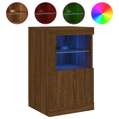 vidaXL Side Cabinet with LED Lights Brown Oak Engineered Wood 5