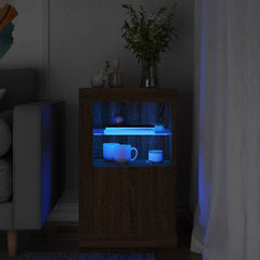 vidaXL Side Cabinet with LED Lights Brown Oak Engineered Wood 1