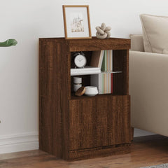 vidaXL Sideboard with LED Lights Brown Oak 41x37x67 cm 1