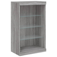 vidaXL Sideboard with LED Lights Grey Sonoma 60.5x37x100 cm 3