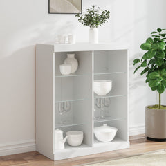 Sideboard with LED Lights 81x37x100 cm White